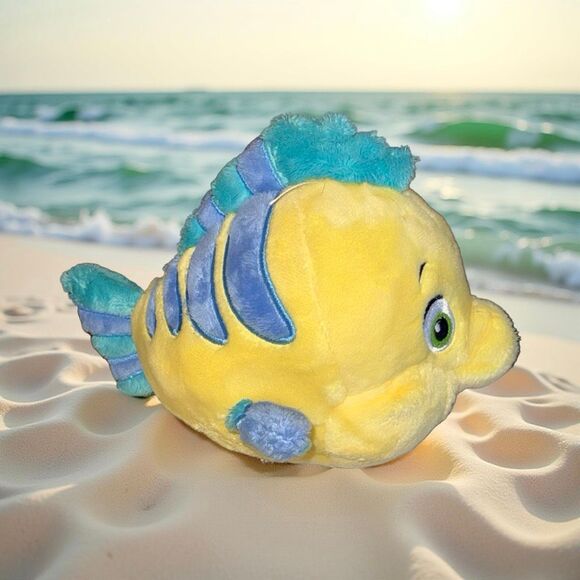 Harry Barker Disney the Little Mermaid Flounder Character Dog Toy Rattles - Picture 3 of 6